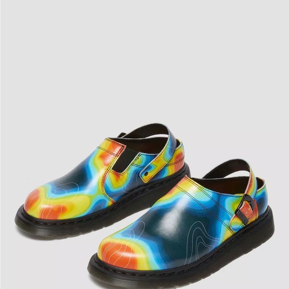 Dr. Martens ISHAM GENIX NAPPA RECLAIMED THERMAL MAP LEATHER SLINGBACK MULE - Picture 2 of 8